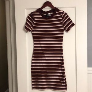 H&M Divided Striped Form Fitted Dress